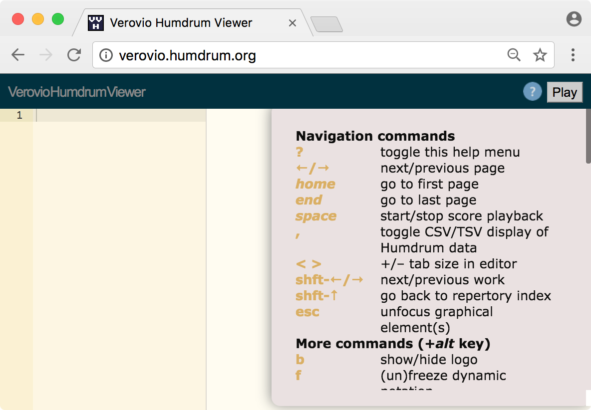 VHV main page showing help menu