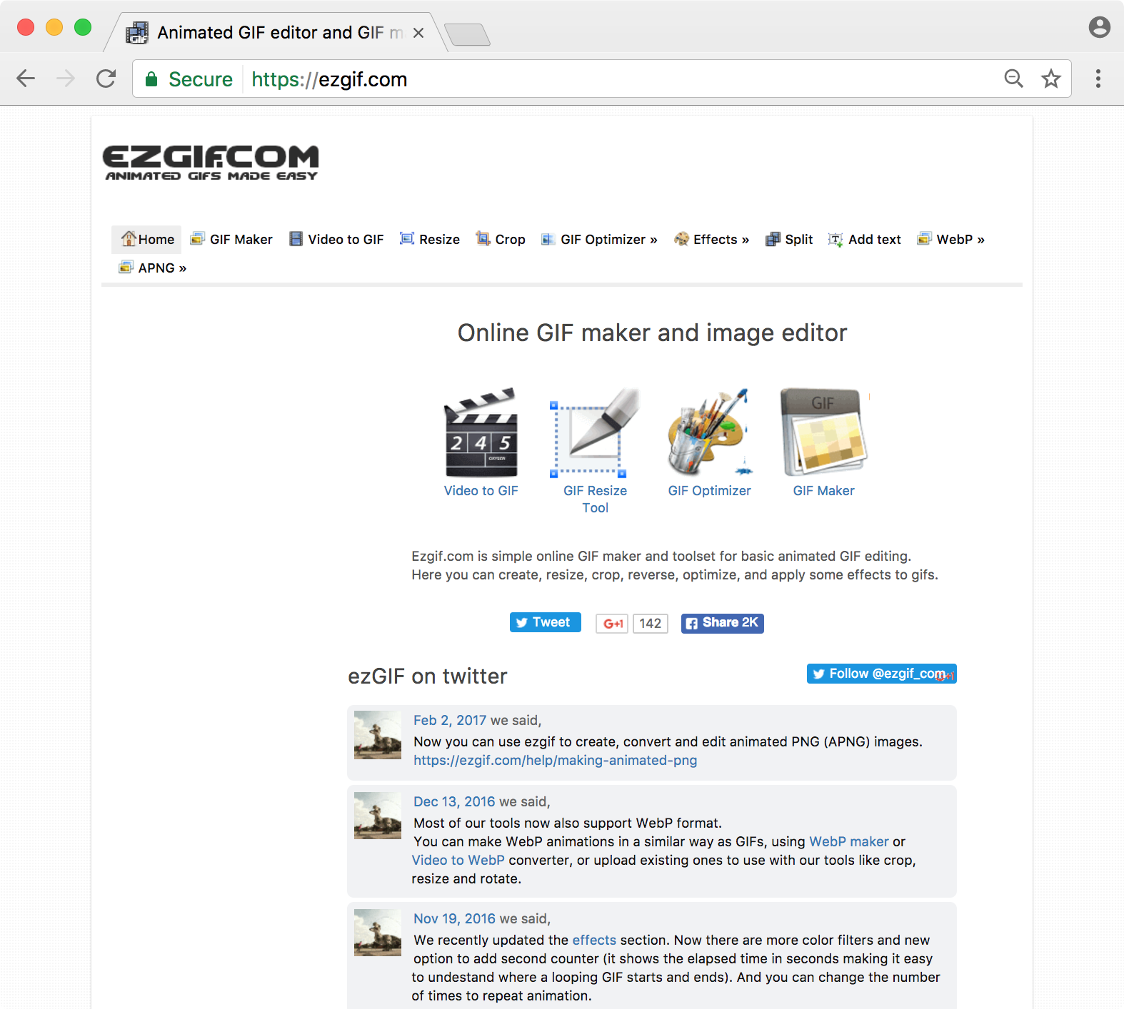 ezgif homepage