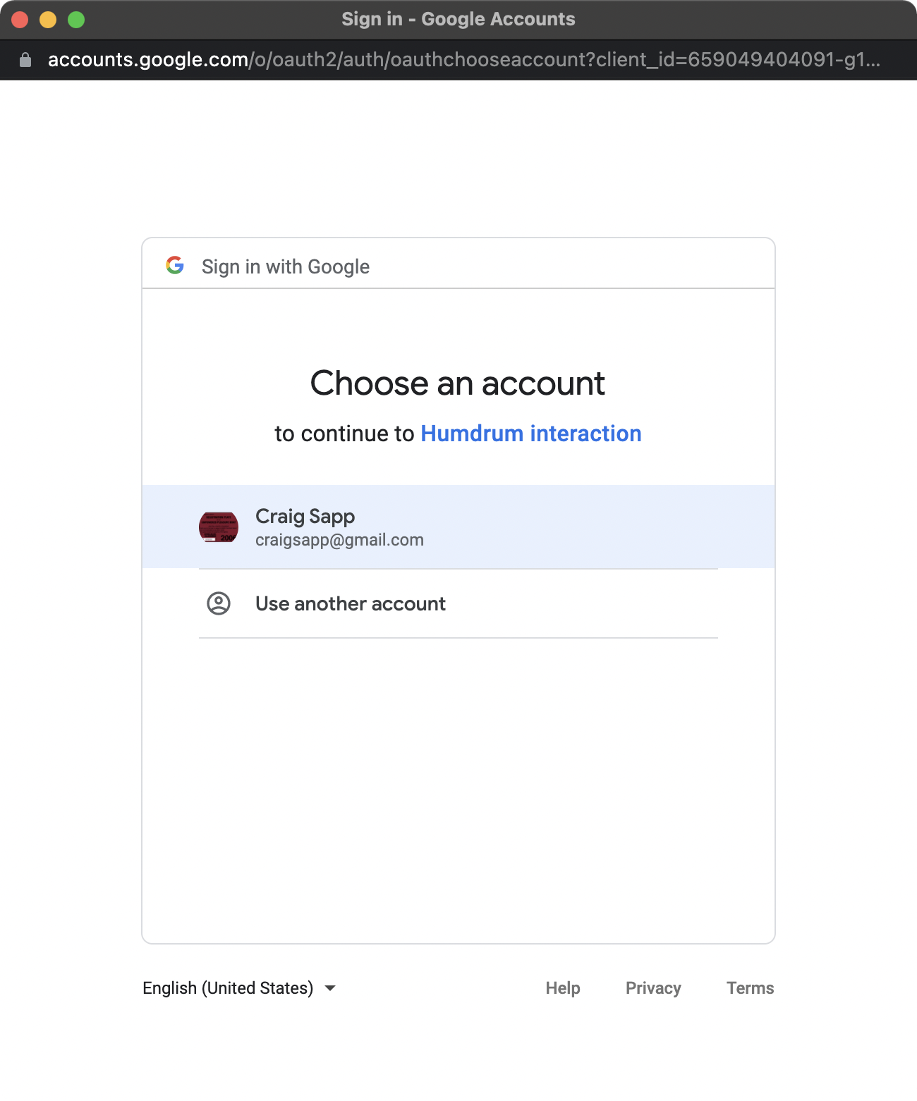 Select account for script authorization